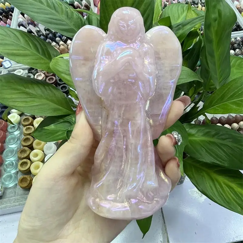 12.5MM Natural Aura Rose Quartz Angel Carving Crystal Reiki Healing Figurine Trinket Craft Gift Home Decoration 1pcs
12.5MM Natural Aura Rose Quartz Angel Carving Crystal Reiki Healing Figurine Trinket Craft Gift Home Decoration 1pcs