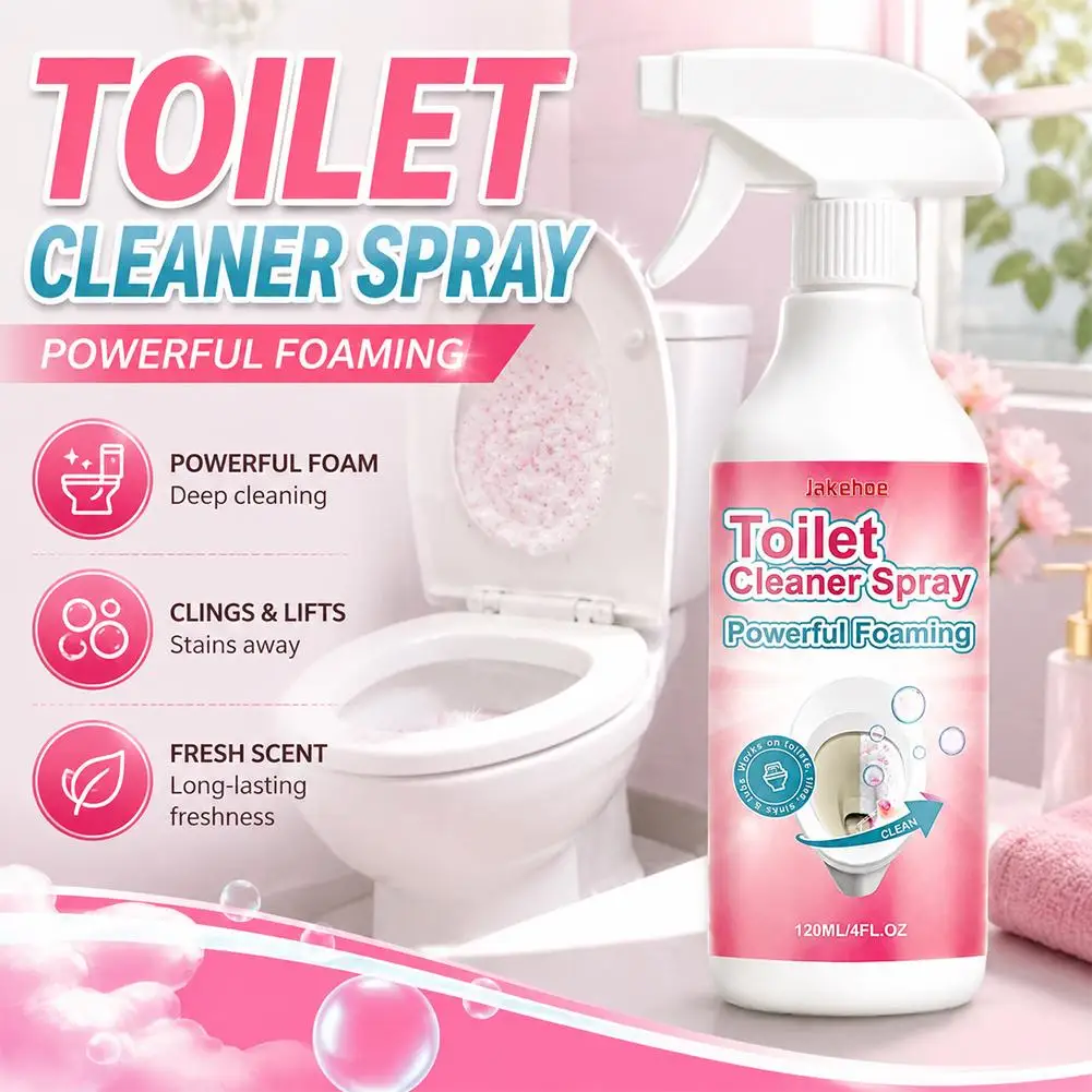 120ml Powerful Foaming Toilet Cleaner Spray, Cherry Blossom Scent, Multi-Surface Bathroom Stain Remover with Protective Layer
120ml Powerful Foaming Toilet Cleaner Spray, Cherry Blossom Scent, Multi-Surface Bathroom Stain Remover with Protective Layer