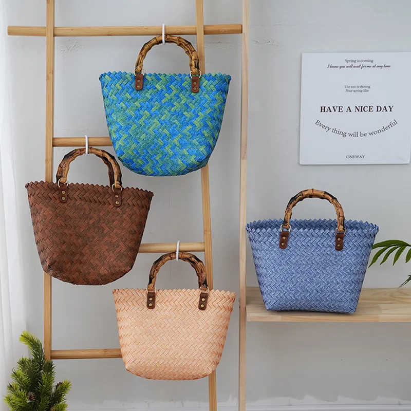 Portable Large-capacity Tote Bag, Versatile Handmade Straw Woven Bag, Vegetable Basket Bag, Women's Beach Vacation Bag
Portable Large-capacity Tote Bag, Versatile Handmade Straw Woven Bag, Vegetable Basket Bag, Women's Beach Vacation Bag