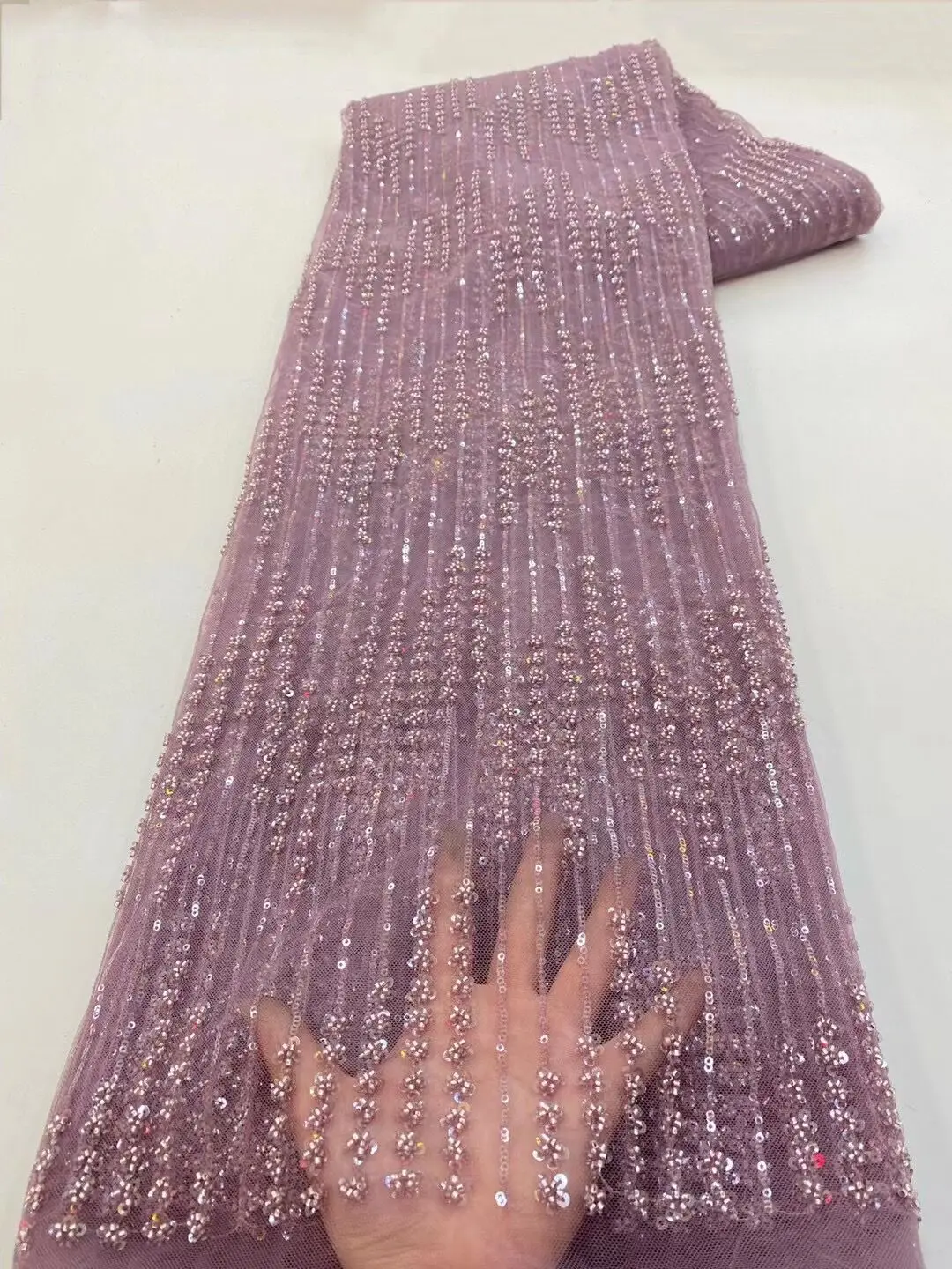 African Luxury Sequins Fabric SYJ-1302432 High Quality Nigerian beads Fabric French Tulle Lace Fabric For Bridal Material
African Luxury Sequins Fabric SYJ-1302432 High Quality Nigerian beads Fabric French Tulle Lace Fabric For Bridal Material