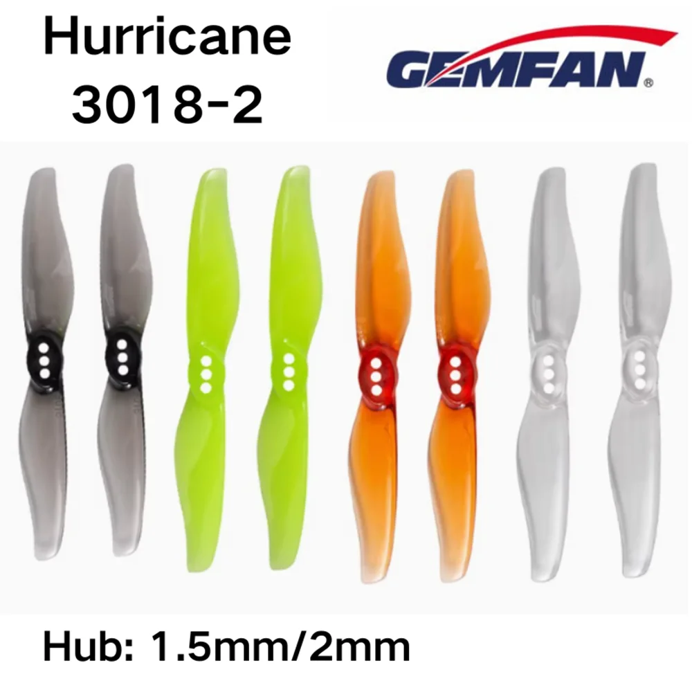 3018 Propeller 3x1.8 Hurricane Gemfan Min Toothpick 3 Inch 2-Blade Prop 1.5mm/2.0mm Hole T Mount for Multirotor RC Drone 8Pair
3018 Propeller 3x1.8 Hurricane Gemfan Min Toothpick 3 Inch 2-Blade Prop 1.5mm/2.0mm Hole T Mount for Multirotor RC Drone 8Pair