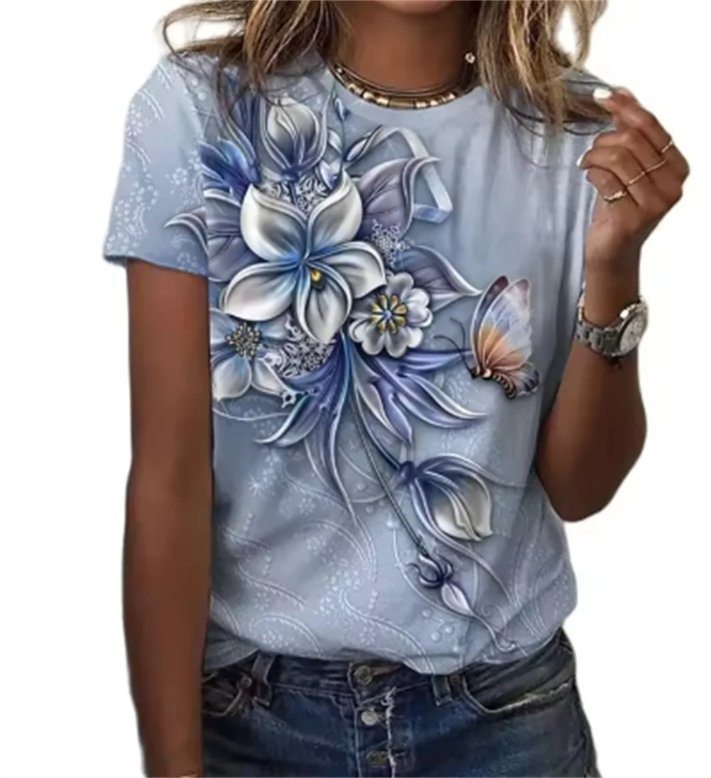 Women's T-shirt Beautiful flower 3d printed summer crewneck short-sleeved top Casual sports niche
Women's T-shirt Beautiful flower 3d printed summer crewneck short-sleeved top Casual sports niche