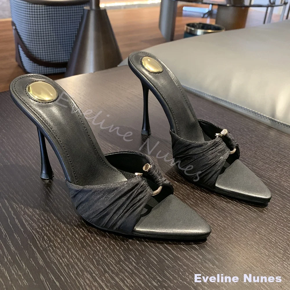 Pointed Toe Open Toe Sandals Women Hollow Black Mesh Metal Accents High Heels Sandals Sexy One Word Belt Stiletto Heel Slippers
Pointed Toe Open Toe Sandals Women Hollow Black Mesh Metal Accents High Heels Sandals Sexy One Word Belt Stiletto Heel Slippers