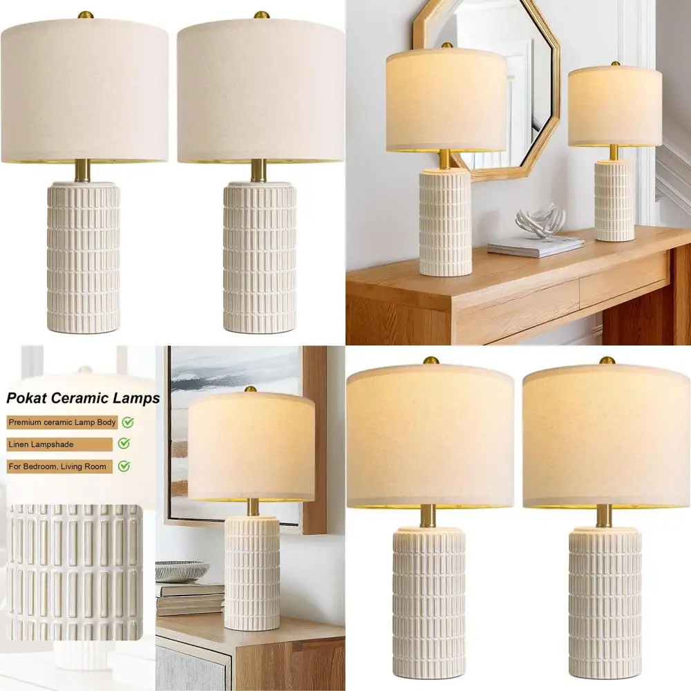 20.75 Small Modern Table Lamps Set of 2 for Bedroom, Nightstands, or Living Room, White Desk Decor, Beige Nightstand Table Lamps
20.75 Small Modern Table Lamps Set of 2 for Bedroom, Nightstands, or Living Room, White Desk Decor, Beige Nightstand Table Lamps
