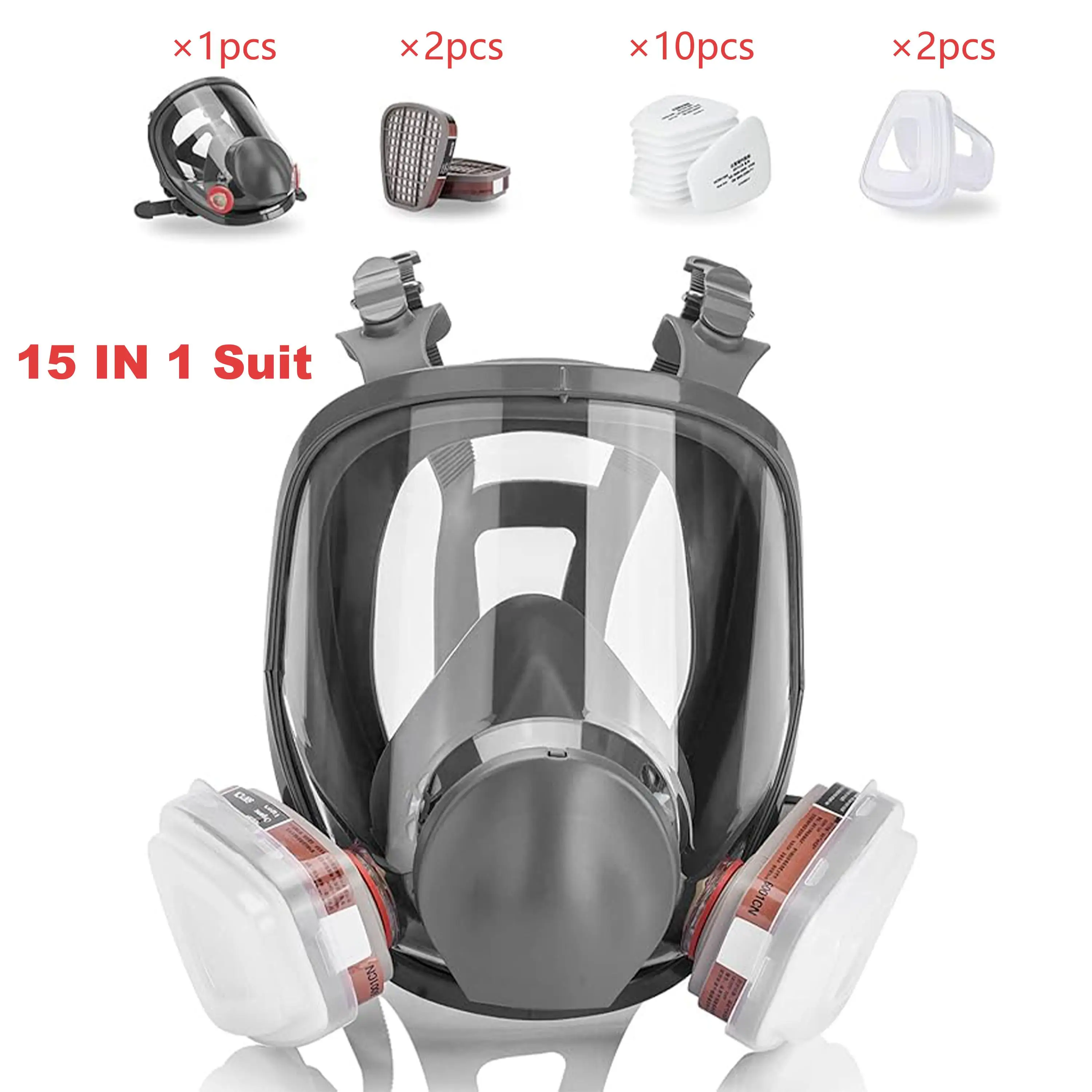 6800 Gas Mask 15 in1 Full Face Large Size Respirator Reusable Full Face Respirator Gas Paint Sprayer Chemical Wood working Dust
6800 Gas Mask 15 in1 Full Face Large Size Respirator Reusable Full Face Respirator Gas Paint Sprayer Chemical Wood working Dust