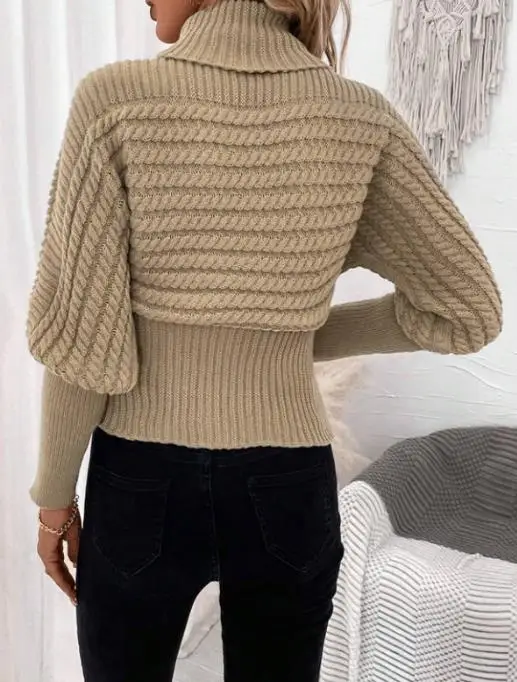2025 Solid Color High Neck Waist Shrinking Slim Knit Sweater Winter Lady Elegant Fried Dough Twists Long Sleeve Knit Sweater 
2025 Solid Color High Neck Waist Shrinking Slim Knit Sweater Winter Lady Elegant Fried Dough Twists Long Sleeve Knit Sweater