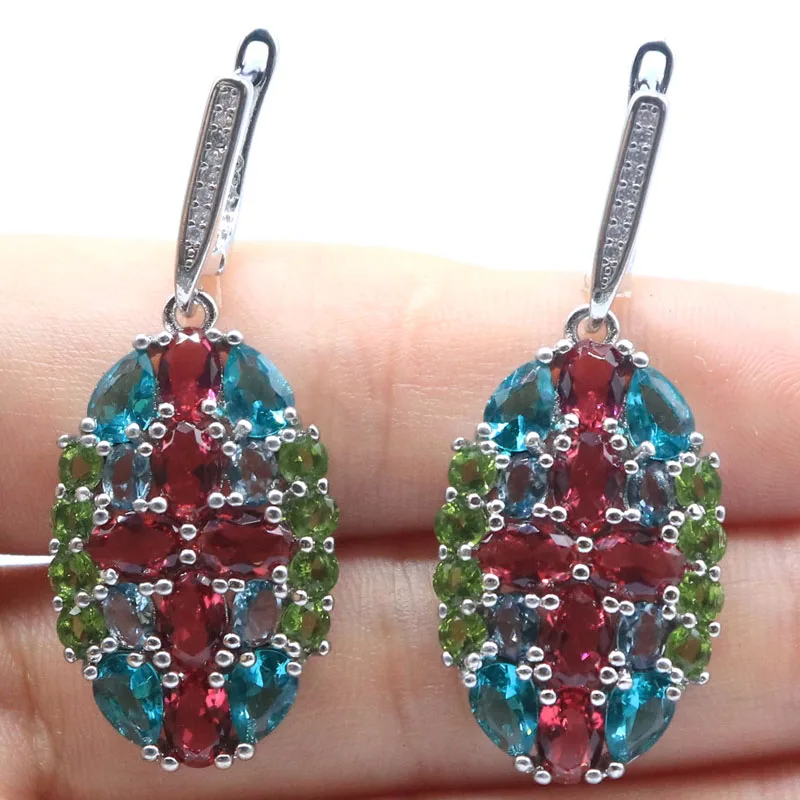 8g 925 Solid Sterling Silver Earrings Customized Multi Color Blue Aquamarine Red Blood Ruby Rhodolite Garnet Green Peridot
8g 925 Solid Sterling Silver Earrings Customized Multi Color Blue Aquamarine Red Blood Ruby Rhodolite Garnet Green Peridot