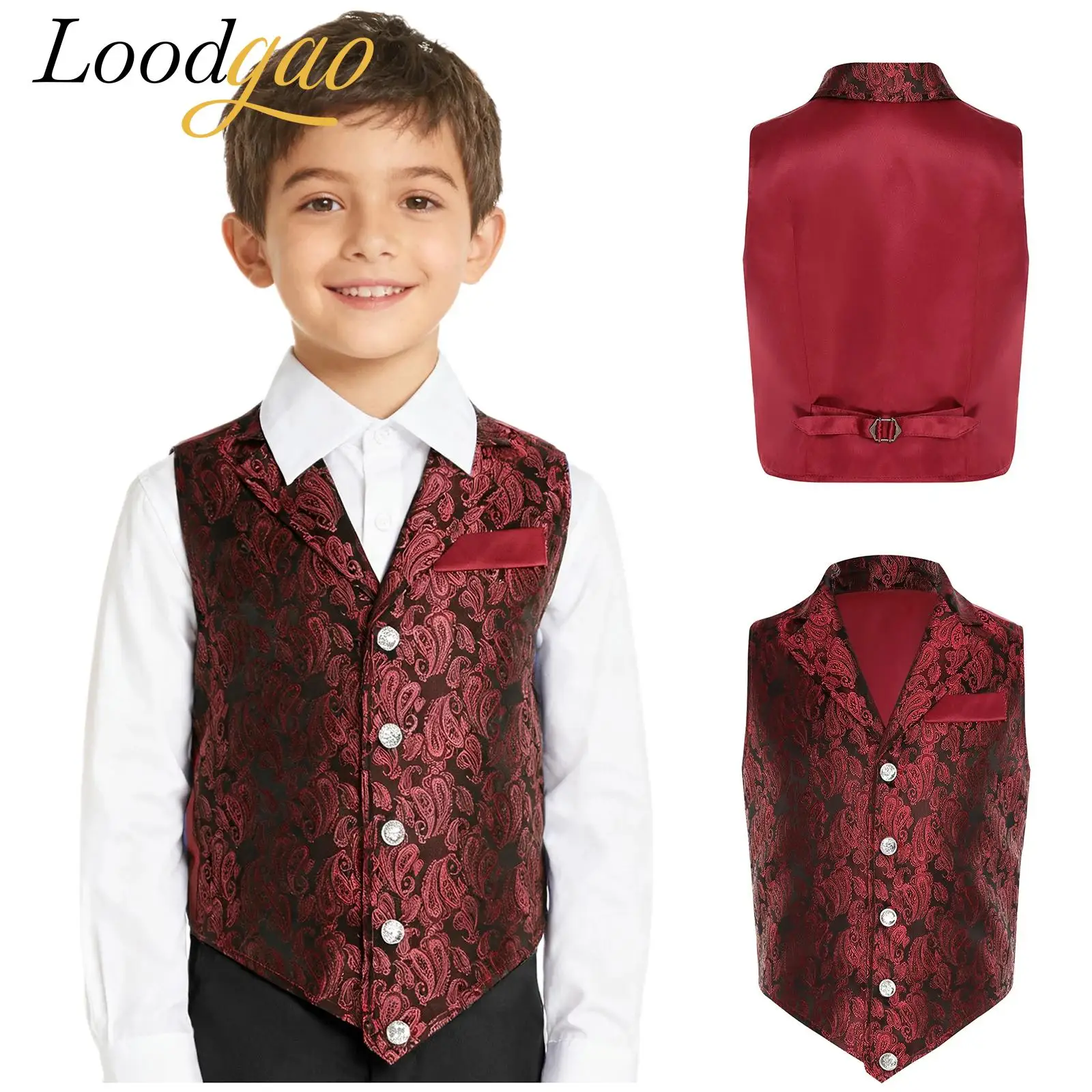 Boys Party Waistcoat Performance Costumes Jacquard Christmas Prince Cosplay Costume Classic Lapel Gentlemen Sleeveless Vests
Boys Party Waistcoat Performance Costumes Jacquard Christmas Prince Cosplay Costume Classic Lapel Gentlemen Sleeveless Vests