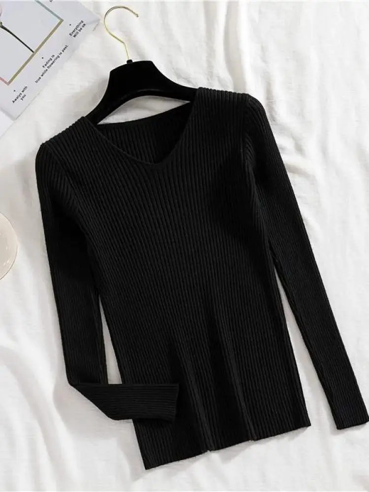 Korean Fashion Women's Solid V Neck Elegant Knit Sweater Autumn Winter Long Sleeves Slim Versatile Pullover Tops Simplicity Chic
Korean Fashion Women's Solid V Neck Elegant Knit Sweater Autumn Winter Long Sleeves Slim Versatile Pullover Tops Simplicity Chic