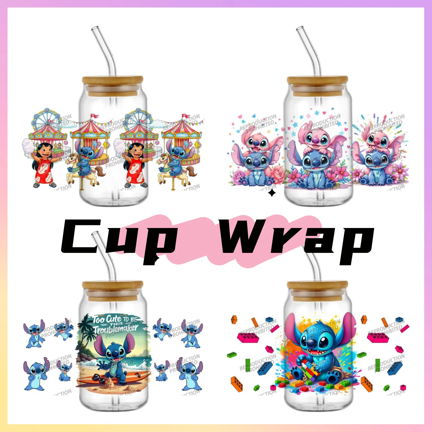 Новая наклейка Lilo & Stitch UV DTF Cup Wraps для водонепроницаемой УФ-наклейки DTF на 16 унций, наклейка для очков, кружка, сделай сам, наклейка с мультяшной парой
Новая наклейка Lilo & Stitch UV DTF Cup Wraps для водонепроницаемой УФ-наклейки DTF на 16 унций, наклейка для очков, кружка, сделай сам, наклейка с мультяшной парой