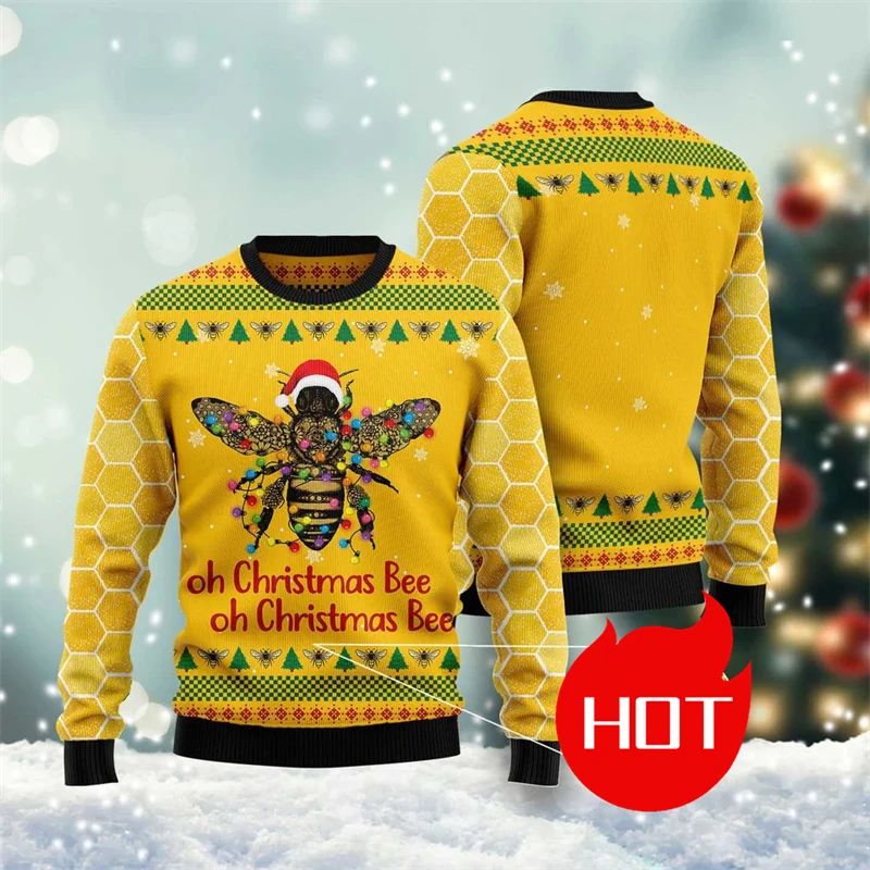 Unisex Ugly Christmas For Men Women 3D Bee Graphic Print Pullover Sweater Unisex Funny Hoodies Autumn Fashion Sweaters Xmas Tops
Unisex Ugly Christmas For Men Women 3D Bee Graphic Print Pullover Sweater Unisex Funny Hoodies Autumn Fashion Sweaters Xmas Tops