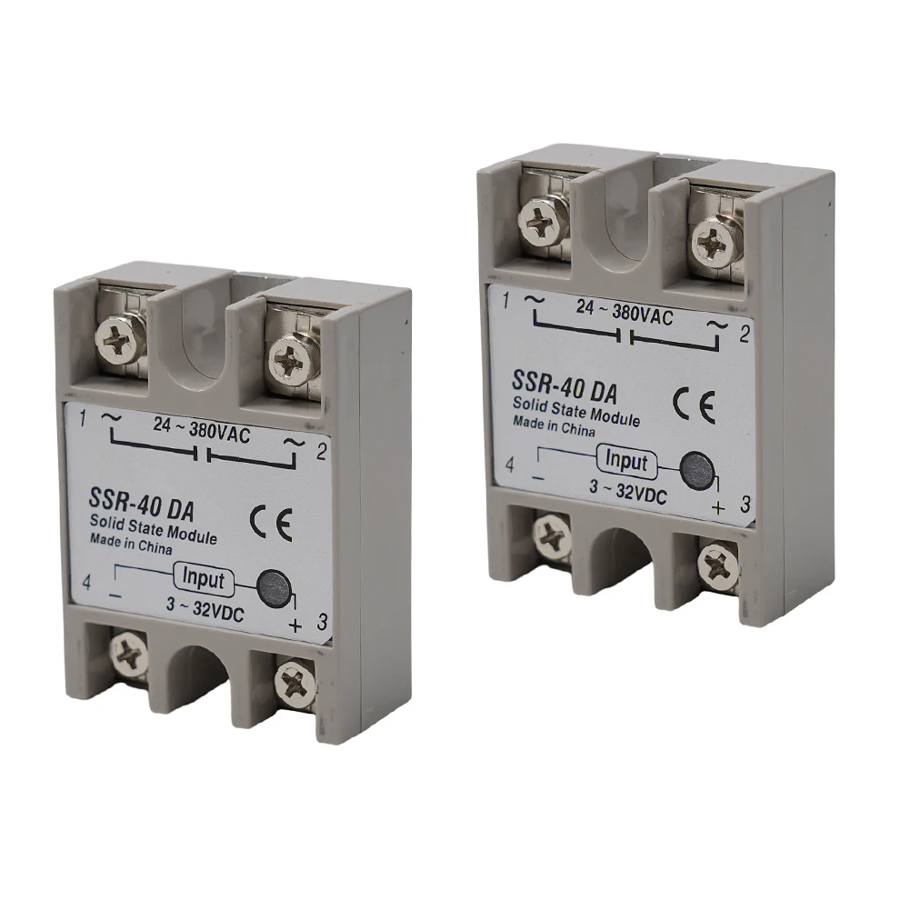 SSR40DA Solid State Relay 2 Pack 3 32VDC Input 24 380VAC Output Designed for High Reliability in Control Systems
SSR40DA Solid State Relay 2 Pack 3 32VDC Input 24 380VAC Output Designed for High Reliability in Control Systems