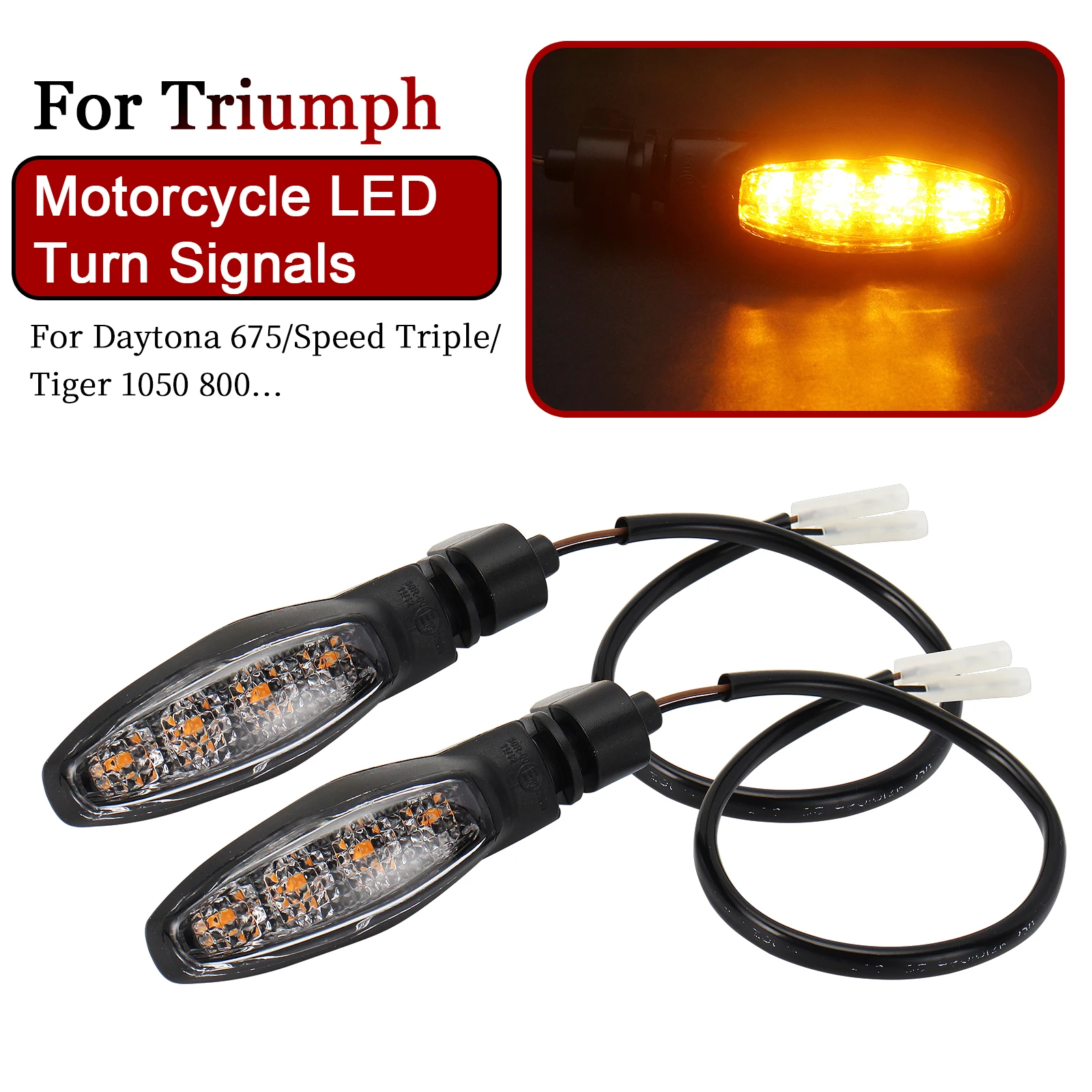 Motorcycle Flashing Blinker Lights LED Turn Signals Light For Triumph Speed Triple R/S Tiger 800/1050/XC/XR Daytona 675/R/VIN
Motorcycle Flashing Blinker Lights LED Turn Signals Light For Triumph Speed Triple R/S Tiger 800/1050/XC/XR Daytona 675/R/VIN