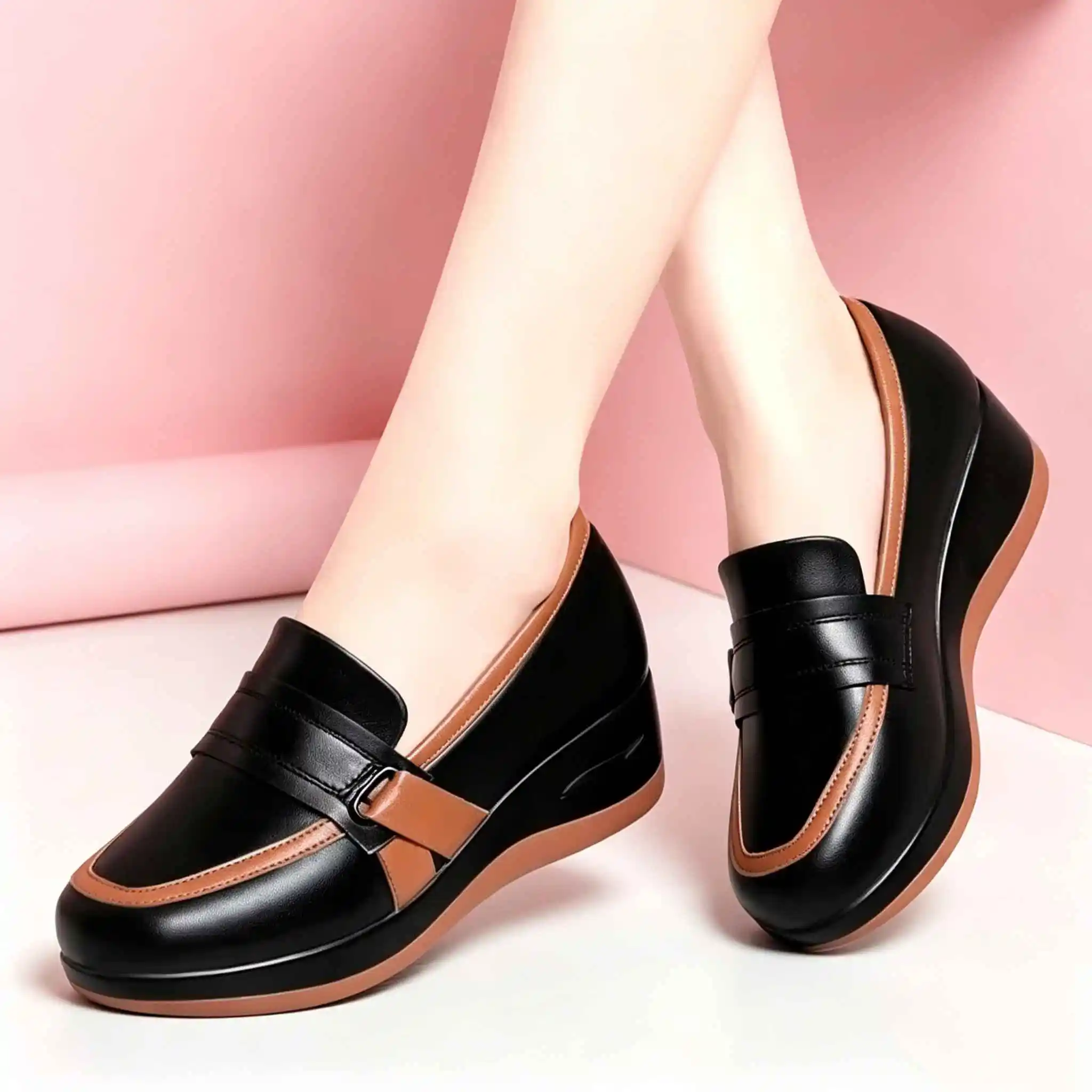 Women's Soft Leather Loafers 4.5cm Breathable Slip-On Flat Platform Shoes for Office Mom Fall 2026 Fashion Casual Shoes
Women's Soft Leather Loafers 4.5cm Breathable Slip-On Flat Platform Shoes for Office Mom Fall 2026 Fashion Casual Shoes