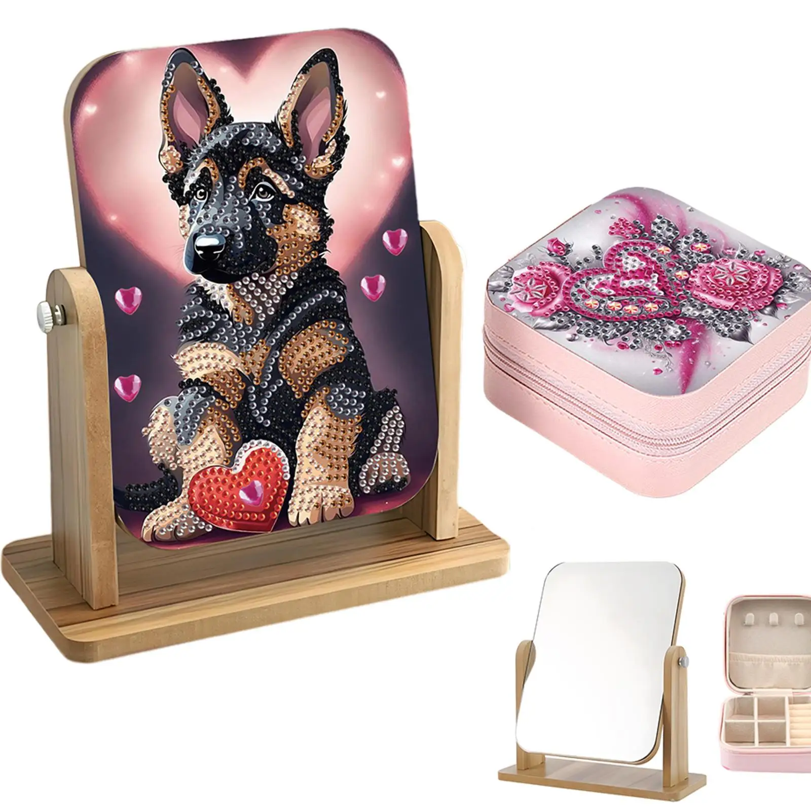 Набор для алмазной живописи «сделай сам», вращающееся зеркало с шкатулкой для драгоценностей с алмазной живописью
Набор для алмазной живописи «сделай сам», вращающееся зеркало с шкатулкой для драгоценностей с алмазной живописью