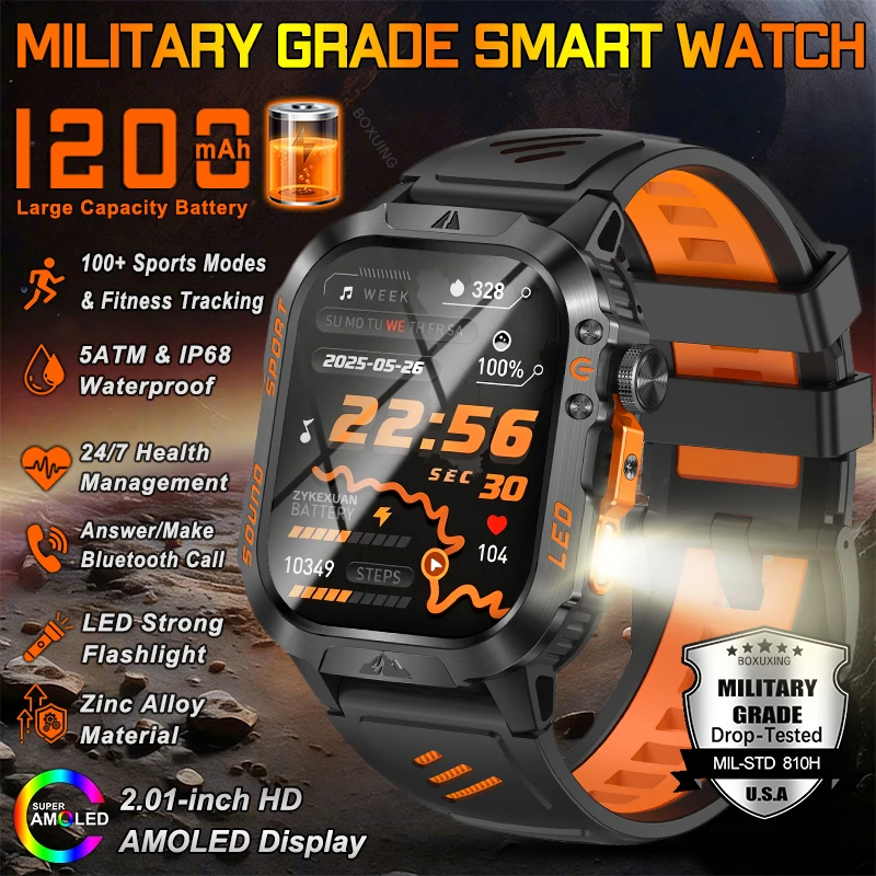 2026New 1200mAh Battery Military Grade Smart Watch Men 2.01" AMOLED Screen Fitness Tracker 5ATM Waterproof Heart Rate Smartwatch
2026New 1200mAh Battery Military Grade Smart Watch Men 2.01" AMOLED Screen Fitness Tracker 5ATM Waterproof Heart Rate Smartwatch