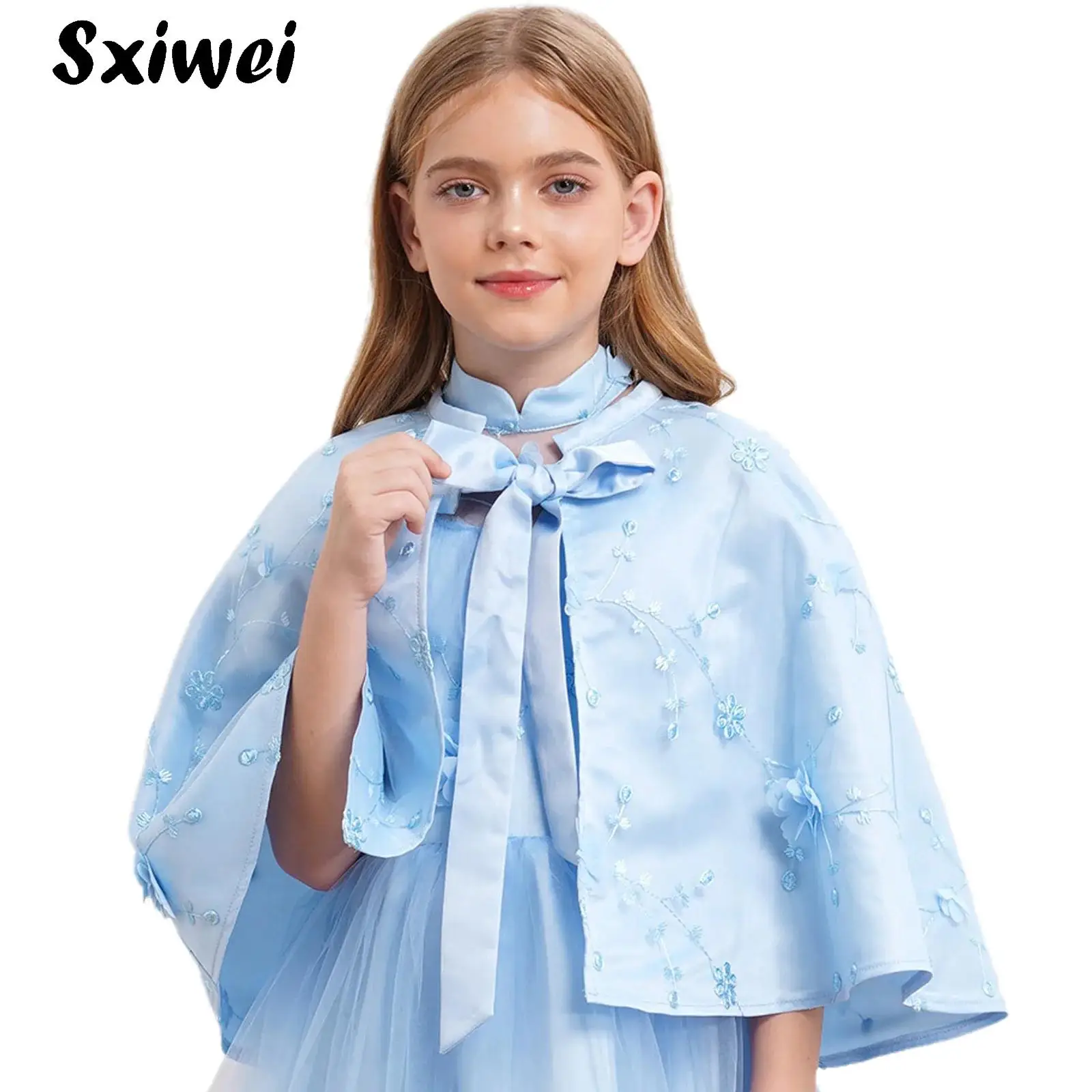 Girls Embroidery Satin Wrap Shawl Flower Kids Princess Cape Wedding Party Dress Cover Up Coats Bolero Jacket for Formal Dress
Girls Embroidery Satin Wrap Shawl Flower Kids Princess Cape Wedding Party Dress Cover Up Coats Bolero Jacket for Formal Dress