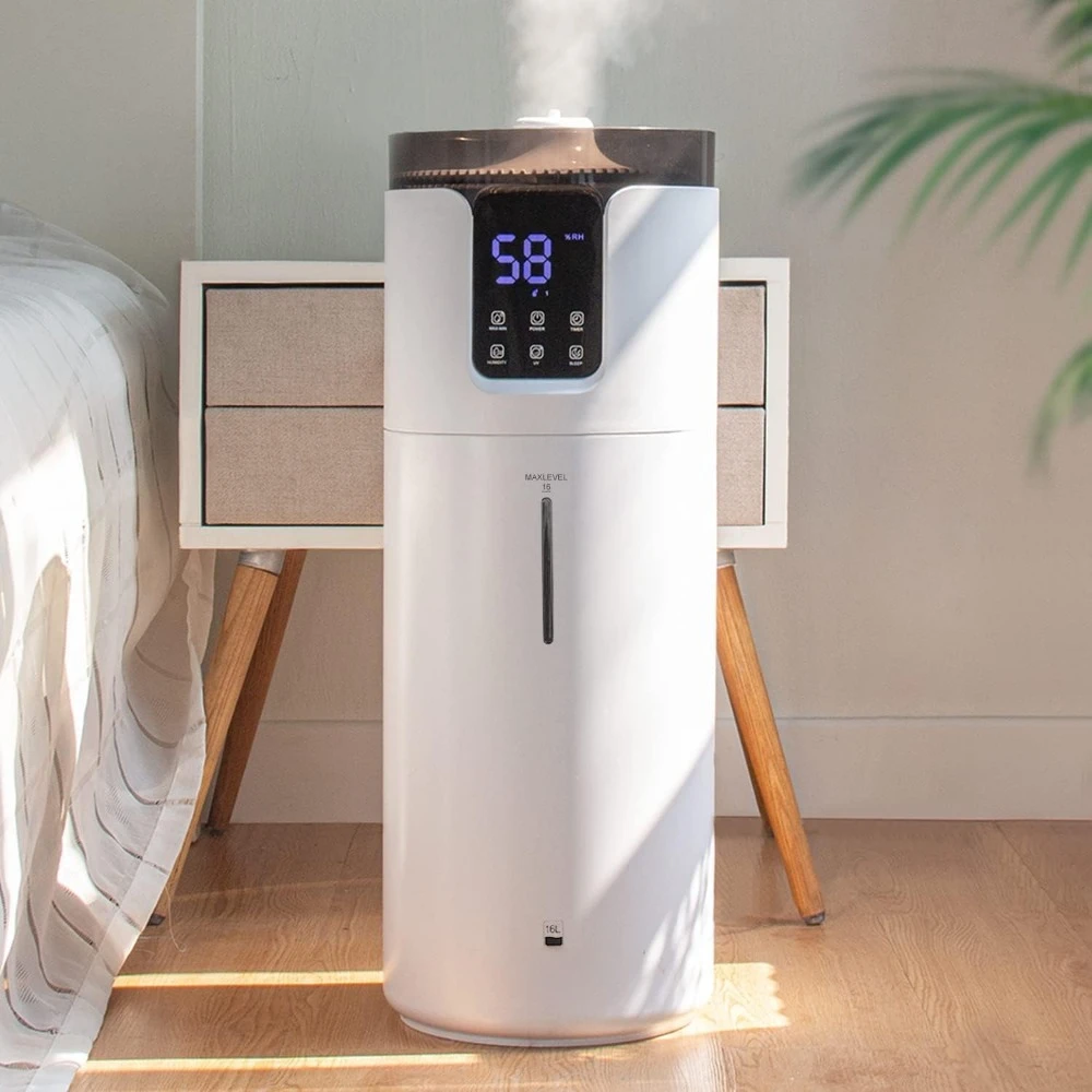 16L/4.2Gal Full House Humidifier 2000 square feet. Home ultrasonic cold mist humidifier with extension tube,with aroma box,white
16L/4.2Gal Full House Humidifier 2000 square feet. Home ultrasonic cold mist humidifier with extension tube,with aroma box,white