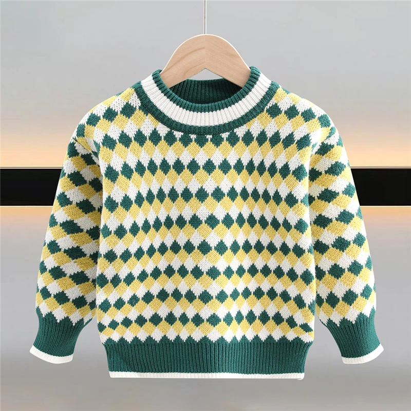 New Autumn Kids Child Green Rhombus Sweater for Toddler Boys Fashion Casual Geometric Print Knitwear Outfit 2 3 4 5 6 7 8 9 Y
New Autumn Kids Child Green Rhombus Sweater for Toddler Boys Fashion Casual Geometric Print Knitwear Outfit 2 3 4 5 6 7 8 9 Y