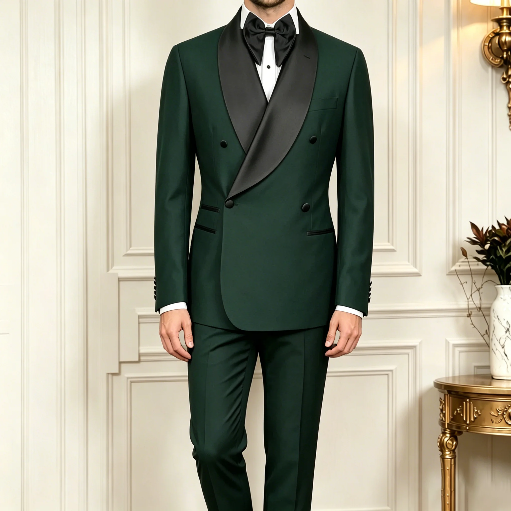 Men Suit 2 Pieces Dark Green With Bright Lapel Double Button For Wedding Banquet Work Office Business Casual Jacket With Pants
Men Suit 2 Pieces Dark Green With Bright Lapel Double Button For Wedding Banquet Work Office Business Casual Jacket With Pants