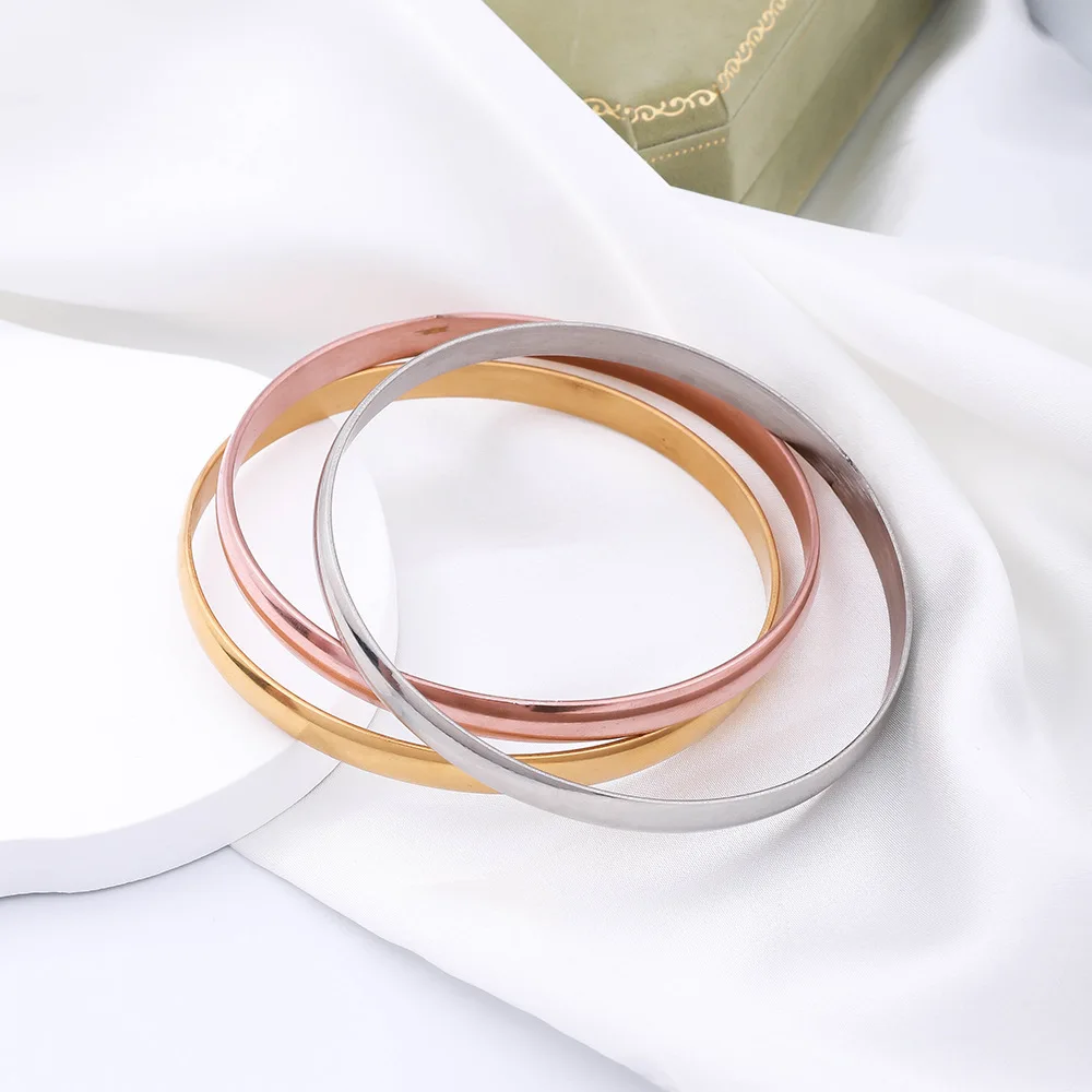 3pcs Lot Tri-color Stainless Steel Cuff Bangle Women Mens Bracelet 4mm 2.67inch
3pcs Lot Tri-color Stainless Steel Cuff Bangle Women Mens Bracelet 4mm 2.67inch