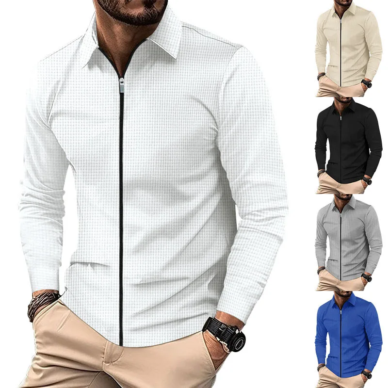 2025 European and American new Waffle men's autumn coat slim fit lapel zipper versatile jacket
2025 European and American new Waffle men's autumn coat slim fit lapel zipper versatile jacket
