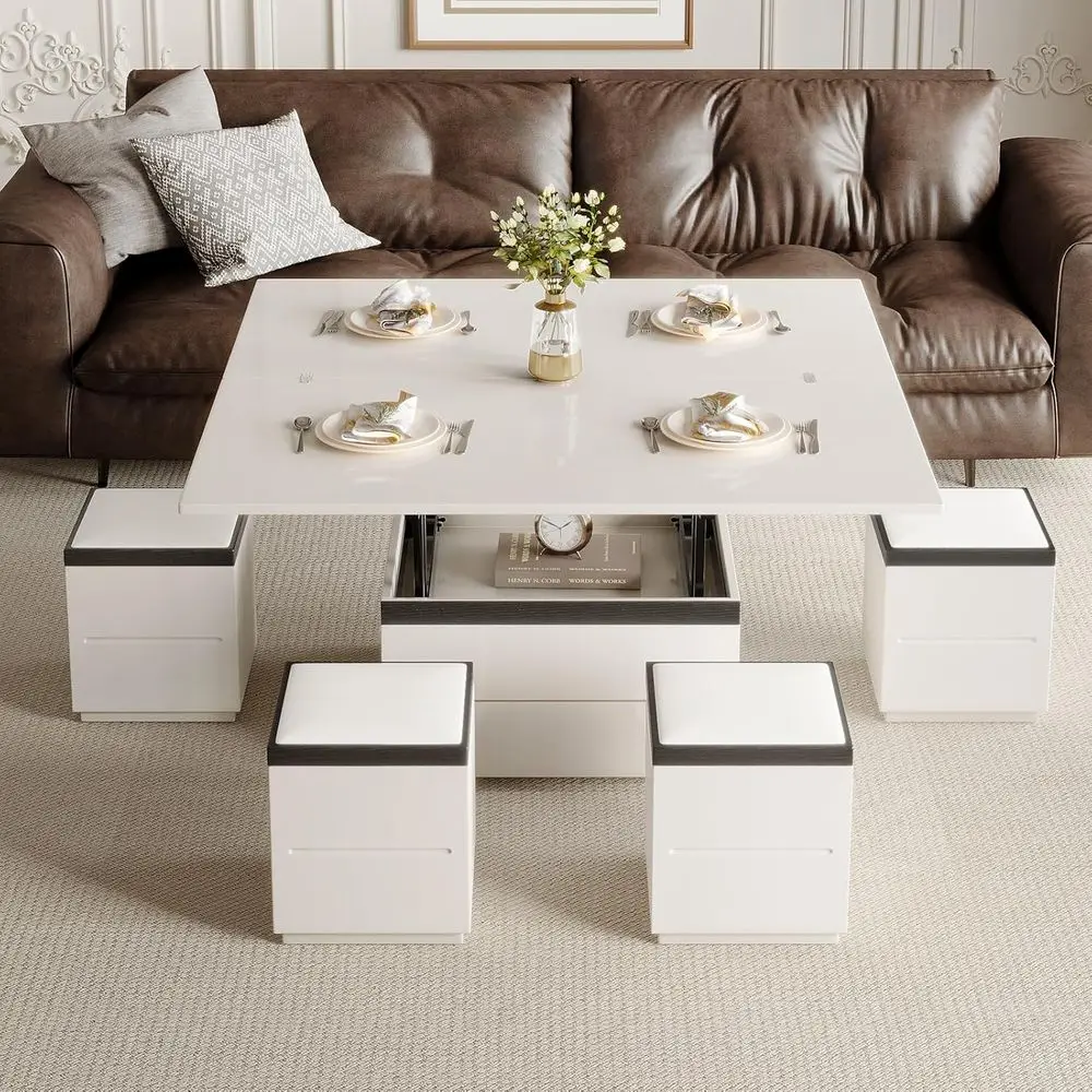 47" Lit Up Coee Table with Storage Stools White Coee Tables 3 in 1 Living Room Table with Wheels or Living Room Aparent Saving S
47" Lit Up Coee Table with Storage Stools White Coee Tables 3 in 1 Living Room Table with Wheels or Living Room Aparent Saving S