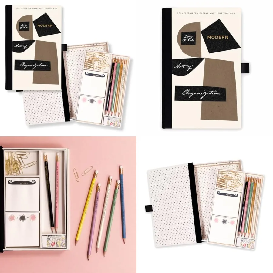 Tackle Box with Desk Supplies, Stationery Set with 5 Pencils, Eraser, 2 Sticky Note Pads, and Paper Clips, Moderne
Tackle Box with Desk Supplies, Stationery Set with 5 Pencils, Eraser, 2 Sticky Note Pads, and Paper Clips, Moderne
