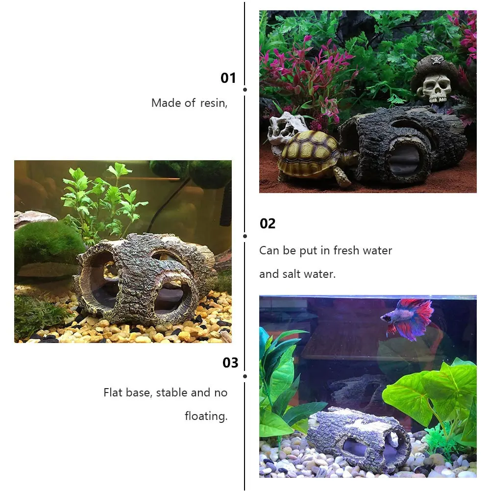 Simulated Tree Trunk Holes Durable Resin Fish Tank Saltwater Freshwater Reptile Aquarium Cave Hide House Landscape Ornament
Simulated Tree Trunk Holes Durable Resin Fish Tank Saltwater Freshwater Reptile Aquarium Cave Hide House Landscape Ornament