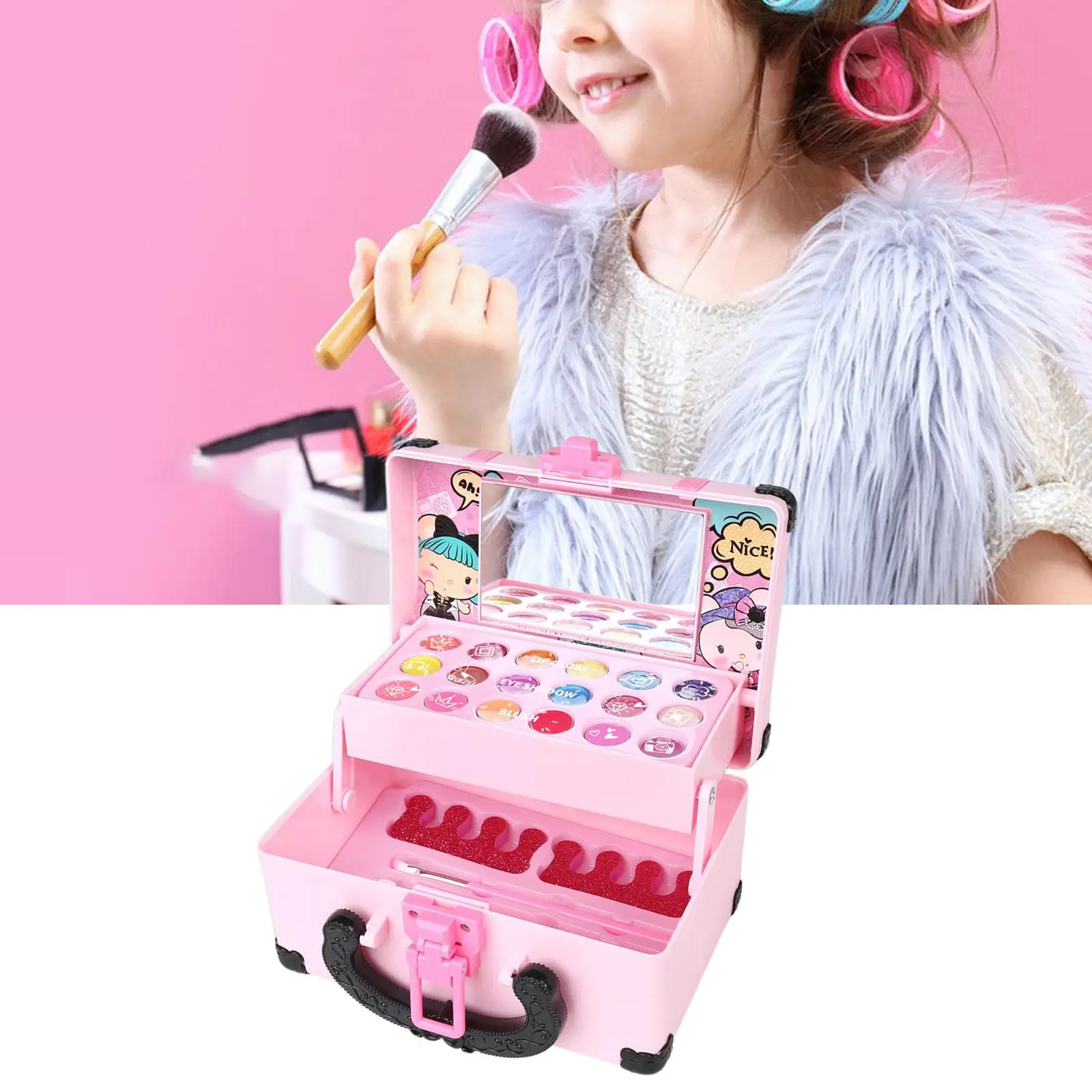 Pretend Makeup Set Portable Cosmetics Makeup Toy Set for Toddlers Girls Kids
Pretend Makeup Set Portable Cosmetics Makeup Toy Set for Toddlers Girls Kids