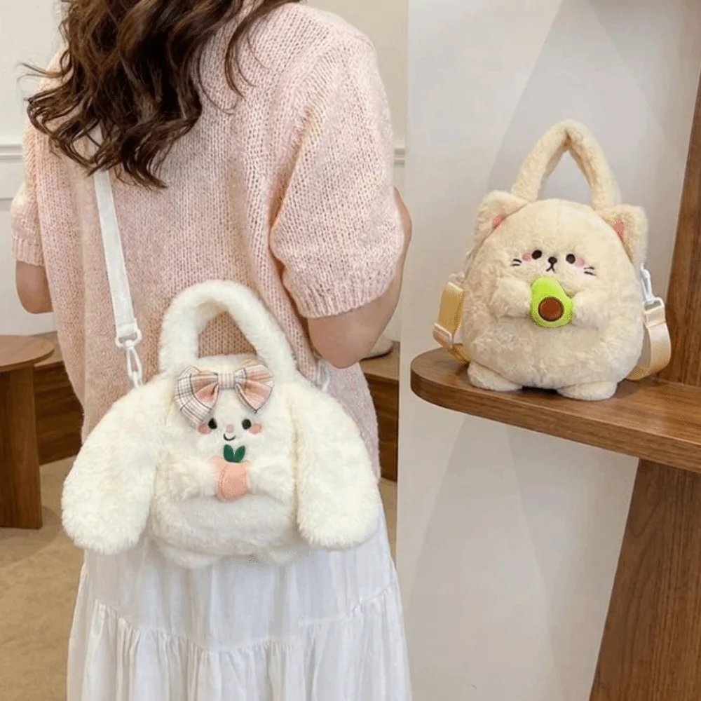 Cute Cartoon Rabbit Shoulder Bag Large Capacity Crossbody Bag Lightweight Soft Fluffy Handbag Women Girl Accessories
Cute Cartoon Rabbit Shoulder Bag Large Capacity Crossbody Bag Lightweight Soft Fluffy Handbag Women Girl Accessories