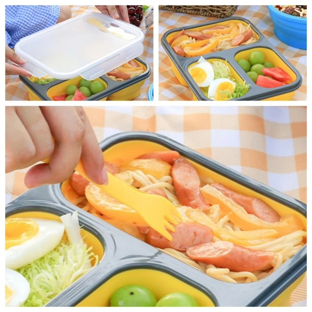 1350ml Microwaveable Silicone Lunch Box Large Capacity Rectangular Foldable Lunch Box with Spork High-temperature Resistant
1350ml Microwaveable Silicone Lunch Box Large Capacity Rectangular Foldable Lunch Box with Spork High-temperature Resistant