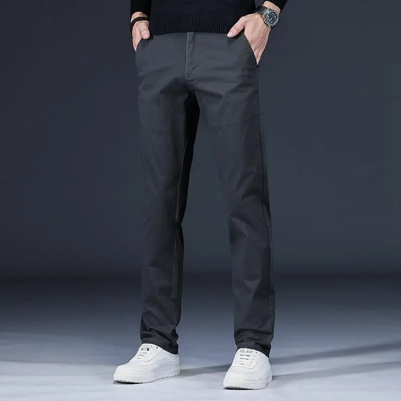 Mens Mid Waist Straight Leg Full Length Pocket Business Casual Pants
Mens Mid Waist Straight Leg Full Length Pocket Business Casual Pants