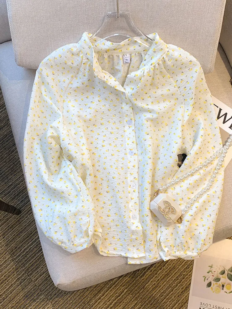 2022 Autumn New Korean Style Floral Shirt Women Fashion Loose Long Sleeve Tops Stand Collar Blouses Female Clothing
2022 Autumn New Korean Style Floral Shirt Women Fashion Loose Long Sleeve Tops Stand Collar Blouses Female Clothing