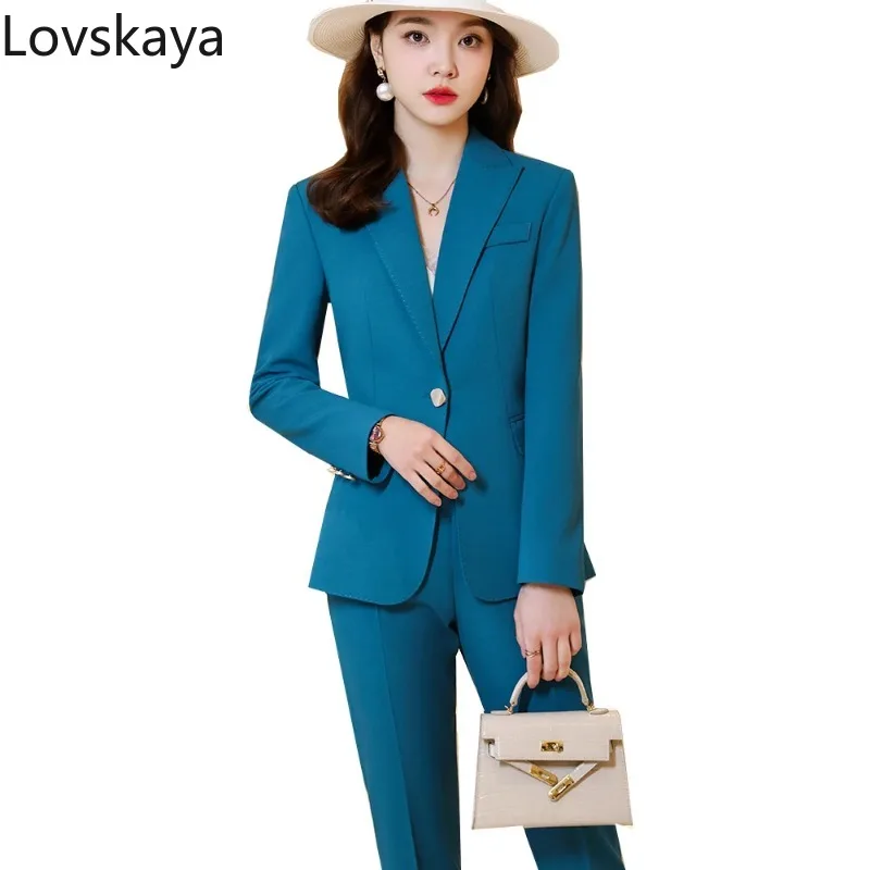 Blue Red Beige Khaki Formal Pant Suit Women 2 Piece Set Female Single Button Work Wear Blazer And Trouser
Blue Red Beige Khaki Formal Pant Suit Women 2 Piece Set Female Single Button Work Wear Blazer And Trouser