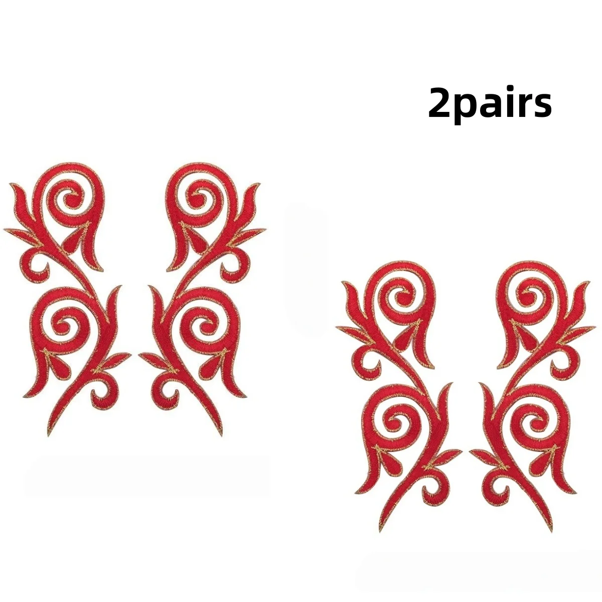 2 pairs of embroidery patches, suitable for ironing and decoration, lace trimmings, applicable to cosplay costumes and DIY cloth
2 pairs of embroidery patches, suitable for ironing and decoration, lace trimmings, applicable to cosplay costumes and DIY cloth