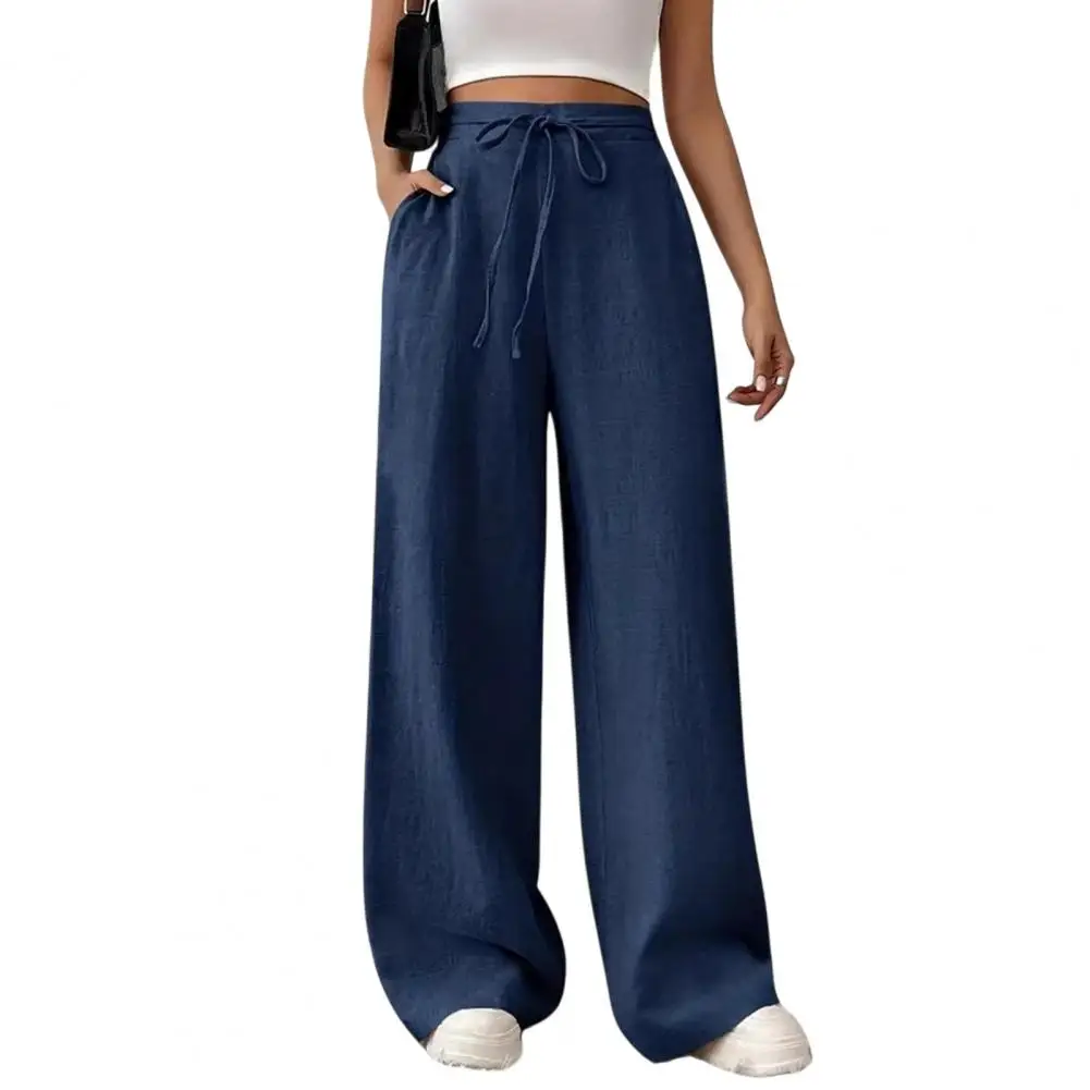 Women Pants Loose Fit Elastic Waist Straight Wide Leg Pants With Pockets Pure Color Travel Trousers Daily Wear
Women Pants Loose Fit Elastic Waist Straight Wide Leg Pants With Pockets Pure Color Travel Trousers Daily Wear