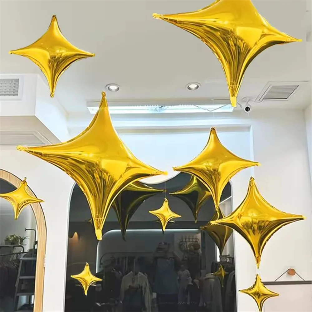Gold Quadrangular Star Glittering Star Birthday Theme Party Decorations Aluminum Film Balloon Set
Gold Quadrangular Star Glittering Star Birthday Theme Party Decorations Aluminum Film Balloon Set