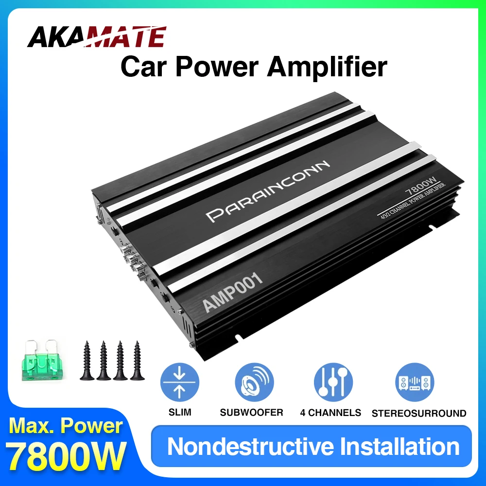 Amplifier for Car Audio High Power 4 Channel 12V Digital Stereo Surround Passive Subwoofer Car Audio Amplifier Max 7800W
Amplifier for Car Audio High Power 4 Channel 12V Digital Stereo Surround Passive Subwoofer Car Audio Amplifier Max 7800W 