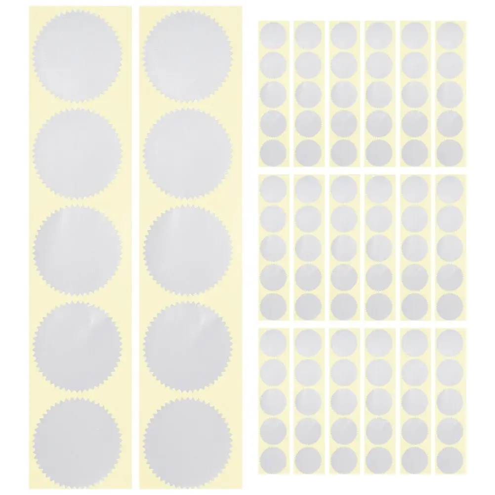200pcs Self Adhesive Round Stickers Serrated Edge Certificate Seals Embossing Tags 5cm Diameter Office Folder
200pcs Self Adhesive Round Stickers Serrated Edge Certificate Seals Embossing Tags 5cm Diameter Office Folder