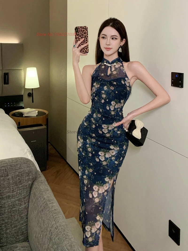 2026 chinese sexy dress improved cheongsam national flower print sleeveless mesh qipao retro nightclub banquet evening dress
2026 chinese sexy dress improved cheongsam national flower print sleeveless mesh qipao retro nightclub banquet evening dress