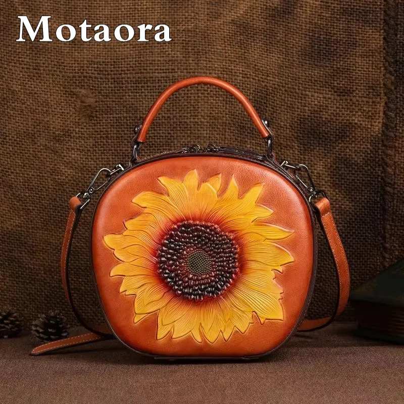 MOTAORA Genuine Leather Vintage Bag for Women Cowhide Leather Crossbody Purse - Sunflower Embossed Handbag
MOTAORA Genuine Leather Vintage Bag for Women Cowhide Leather Crossbody Purse - Sunflower Embossed Handbag