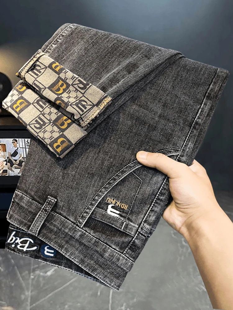 Summer Thin Men's Jeans Straight Leg Casual Elastic Nine Point Casual Long Pants Wear Resistant Multi ket mid Waist Zipper
Summer Thin Men's Jeans Straight Leg Casual Elastic Nine Point Casual Long Pants Wear Resistant Multi ket mid Waist Zipper