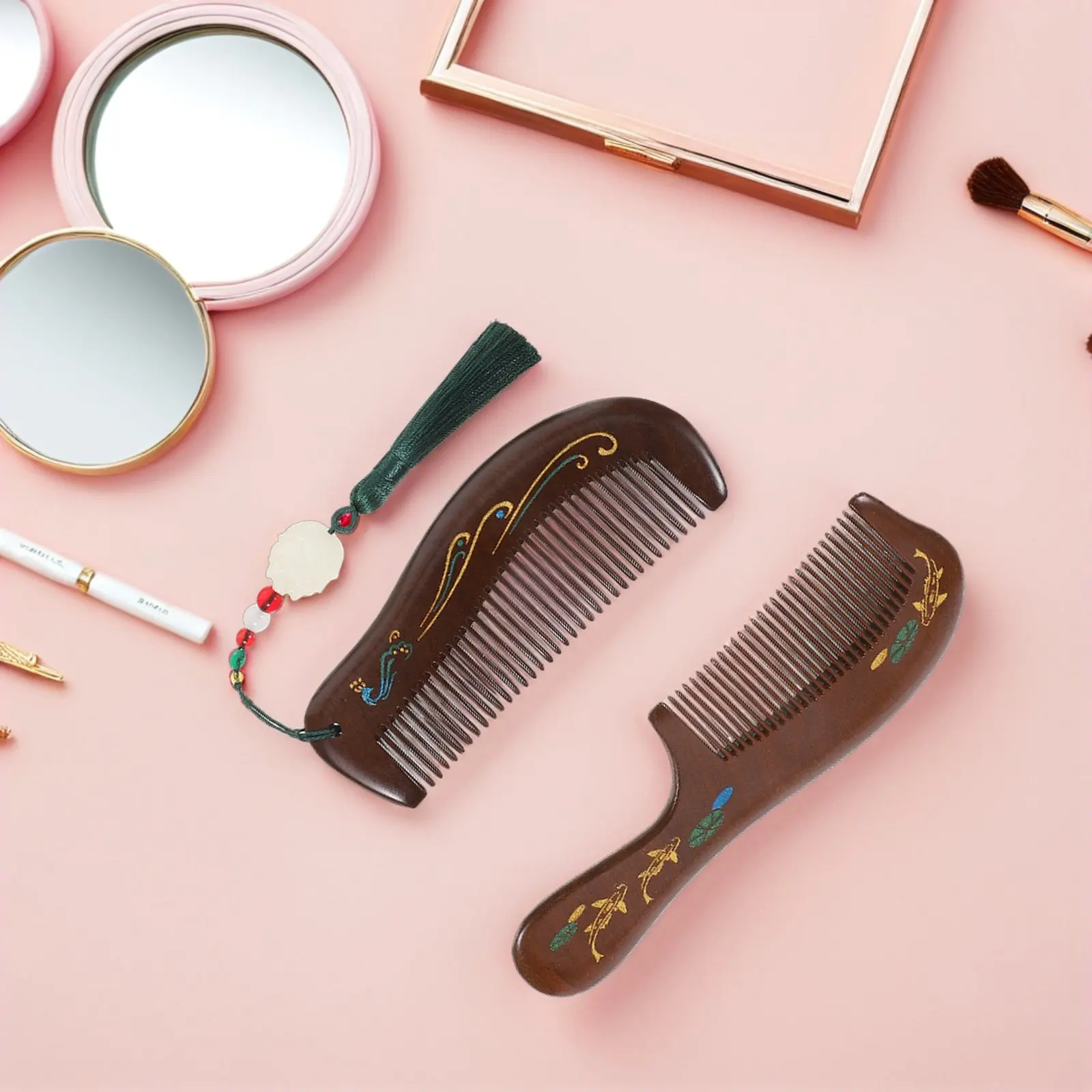 Набор из 2 расчесок из сандалового дерева ручной работы с широкими зубьями, антистатический, портативный, миниатюрный, карманный, для распутывания волос и массажа кожи головы, для женщин
Набор из 2 расчесок из сандалового дерева ручной работы с широкими зубьями, антистатический, портативный, миниатюрный, карманный, для распутывания волос и массажа кожи головы, для женщин