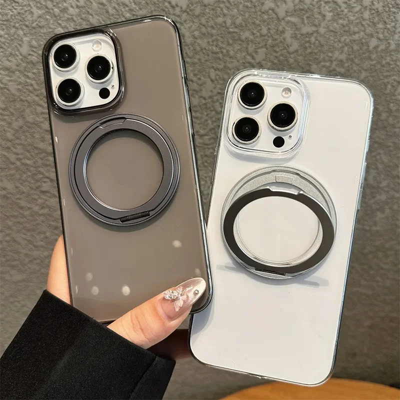 Luxury Simple Stand Case For iPhone 16 15 14 13 Pro Max Transparent Hard Pc Phone Case With 360 Degree Metal Rotating Stand
Luxury Simple Stand Case For iPhone 16 15 14 13 Pro Max Transparent Hard Pc Phone Case With 360 Degree Metal Rotating Stand