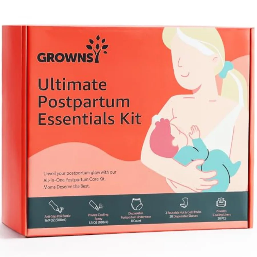 Postpartum Essentials Recovery Kit for Women After Birth, Includes 8 Self-Absorbent Postpartum Disposable Underwear, Peri Bottl
Postpartum Essentials Recovery Kit for Women After Birth, Includes 8 Self-Absorbent Postpartum Disposable Underwear, Peri Bottl