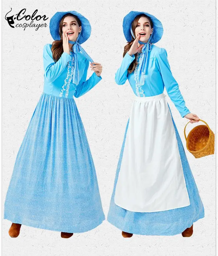 Color Cosplayer Rural Girl Dress Maid Cosplay Costume Farm Worker Floral Dress Easter Carnival Party Blue European Clothing
Color Cosplayer Rural Girl Dress Maid Cosplay Costume Farm Worker Floral Dress Easter Carnival Party Blue European Clothing