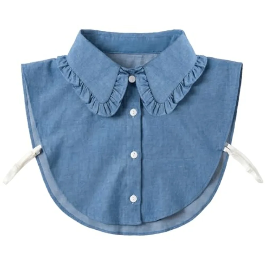 Denim Detachable Collar Shirt Fake Dickey Collar Half Shirts Blouse False Collars Top for Women
Denim Detachable Collar Shirt Fake Dickey Collar Half Shirts Blouse False Collars Top for Women
