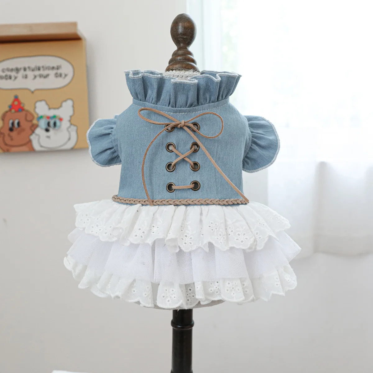 2024 Denim Patchwork Pet Clothing Cute Dog Dresses Fashion Lace Up Pet Products Costume Cat Dress Dog Clothes for Small Dogs
2024 Denim Patchwork Pet Clothing Cute Dog Dresses Fashion Lace Up Pet Products Costume Cat Dress Dog Clothes for Small Dogs