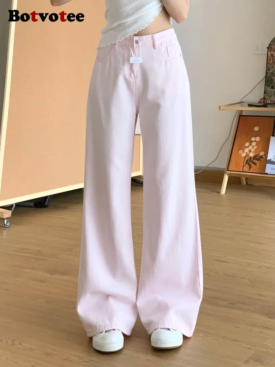 Botvotee Pink Classic American Denim Jeans for Women Retro High Waisted Wide Leg 1950s/1960s Inspired Jeans Casual Pants
Botvotee Pink Classic American Denim Jeans for Women Retro High Waisted Wide Leg 1950s/1960s Inspired Jeans Casual Pants